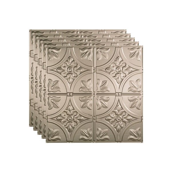 Acoustic Ceiling Products Fasade Traditional Syle # 2 - 23-3/4" x 23-3/4" PVC Lay In Tile in Brushed Nickel - PL5229 - main